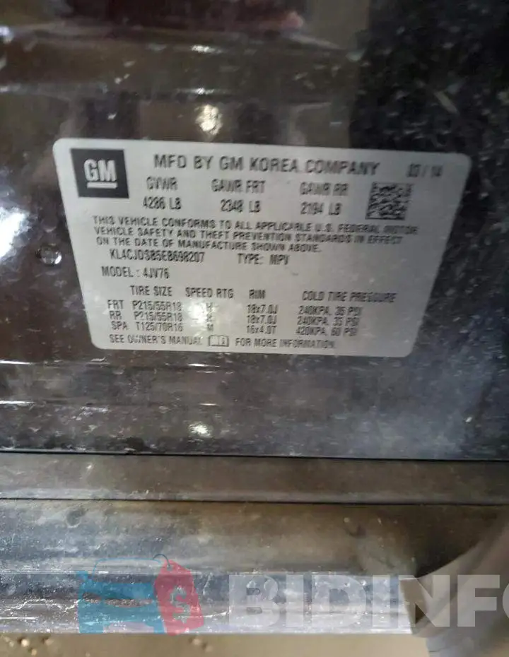 KL4CJDSB5EB698207 Photo# 13