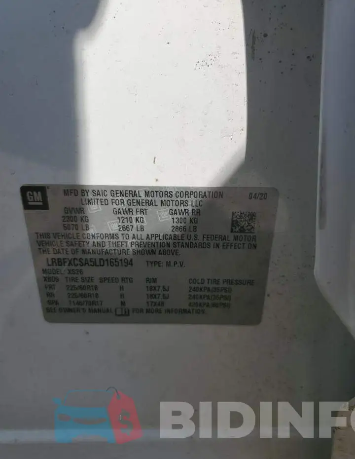LRBFXCSA5LD165194 Photo# 13