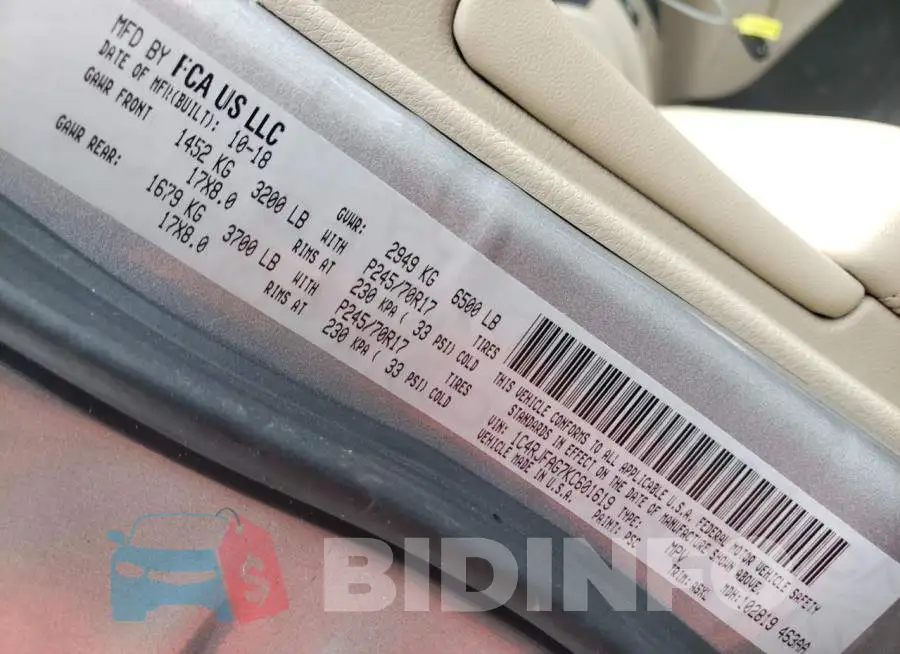 1C4RJFAG7KC601619 Photo# 14
