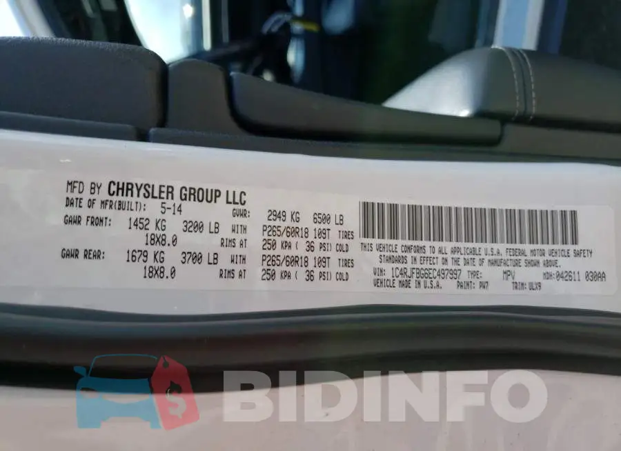 1C4RJFBG6EC497997 Photo# 13