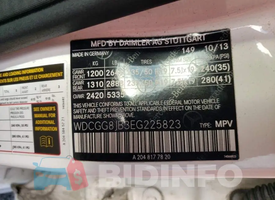 WDCGG8JB3EG225823 Photo# 12