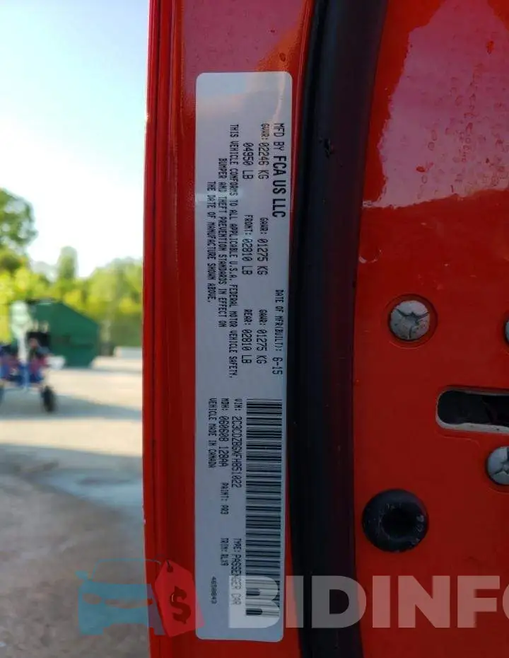 2C3CDZBGXFH851022 Photo# 12