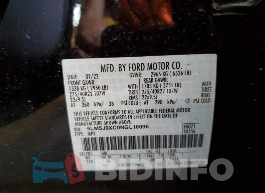5LM5J9XC0NGL10096 Photo# 13
