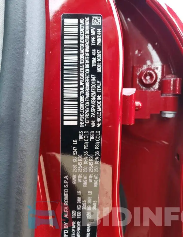 ZASPAKBN2M7D01647 Photo# 13