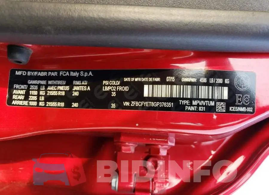 ZFBCFYET8GP376351 Photo# 13