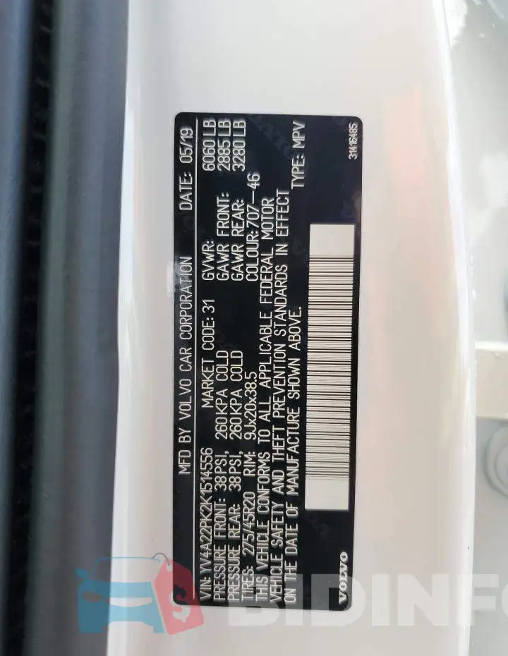 YV4A22PK2K1514556 Photo# 13