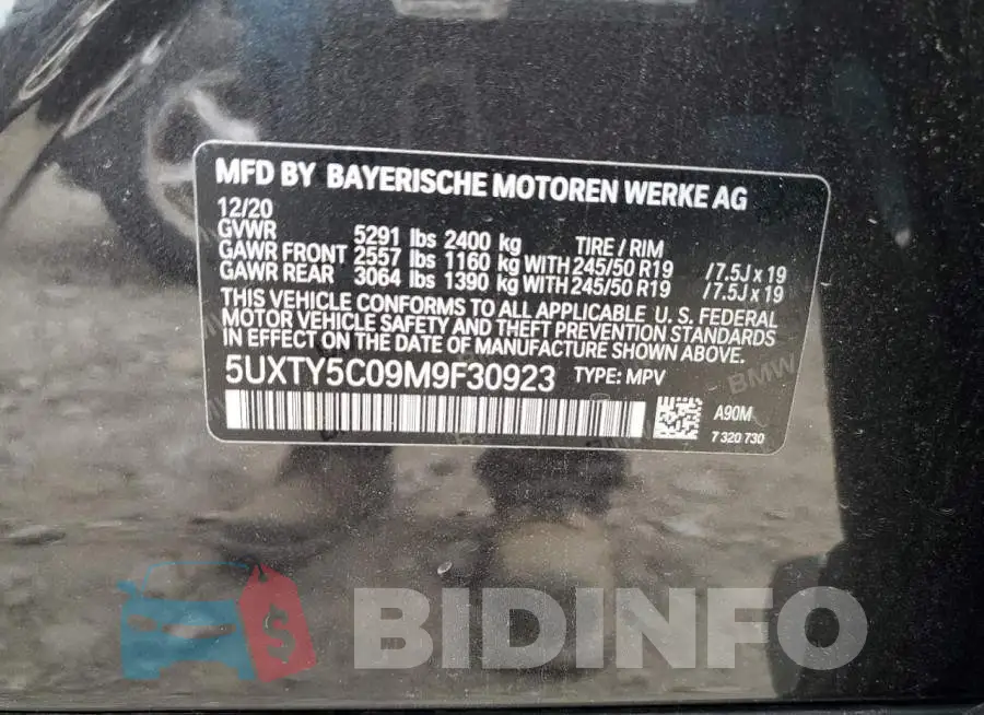 5UXTY5C09M9F30923 Photo# 13
