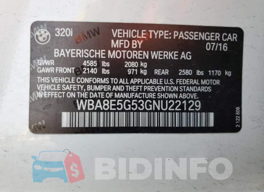 WBA8E5G53GNU22129 Photo# 12