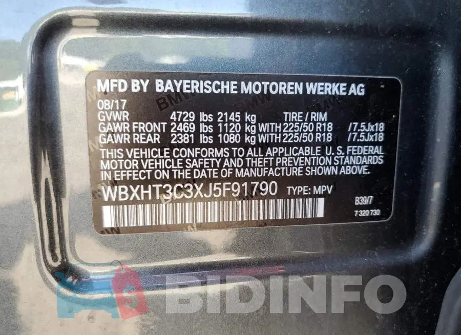 WBXHT3C3XJ5F91790 Photo# 13