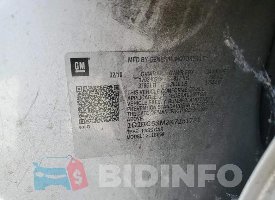 1G1BC5SM2K7151731 Photo# 12