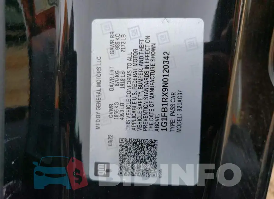 1G1FB1RX9N0120342 Photo# 13