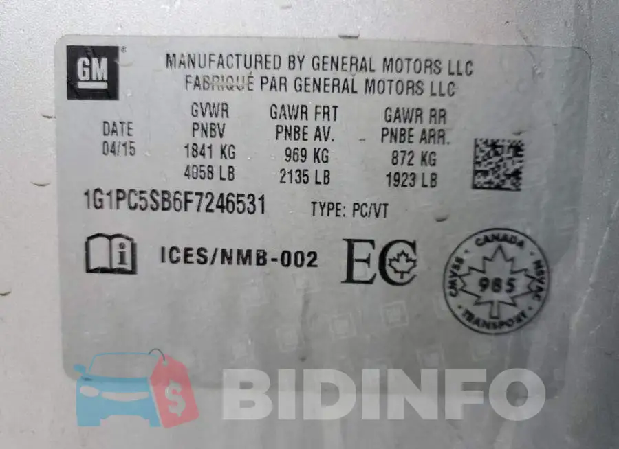 1G1PC5SB6F7246531 Photo# 12