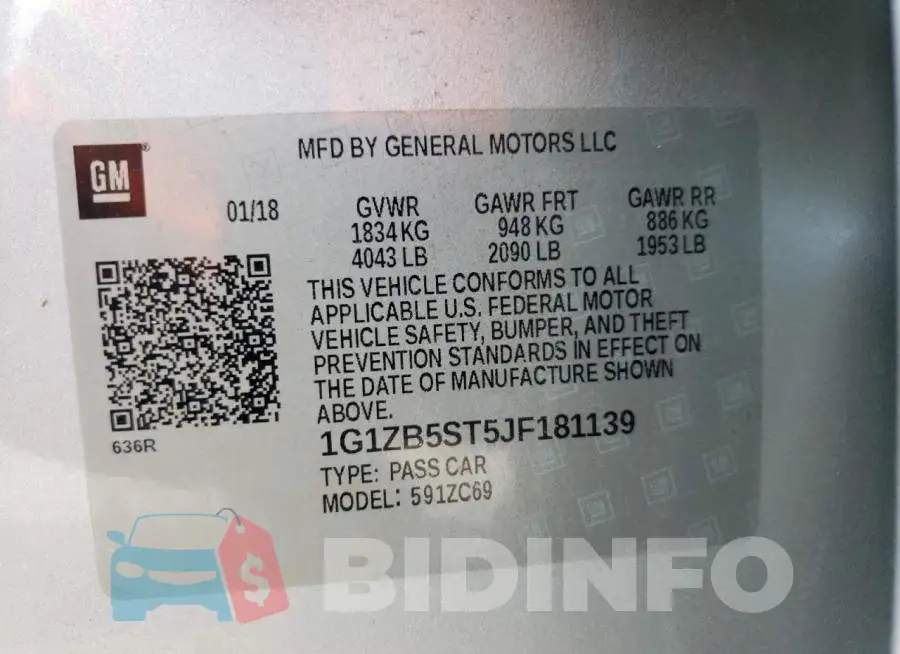 1G1ZB5ST5JF181139 Photo# 12