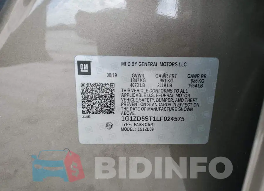 1G1ZD5ST1LF024575 Photo# 12