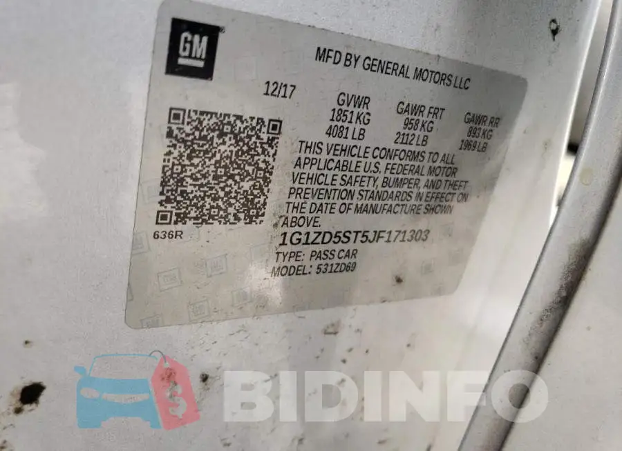 1G1ZD5ST5JF171303 Photo# 12