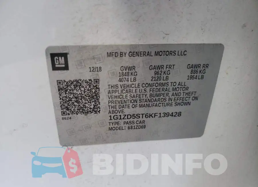 1G1ZD5ST6KF139428 Photo# 12