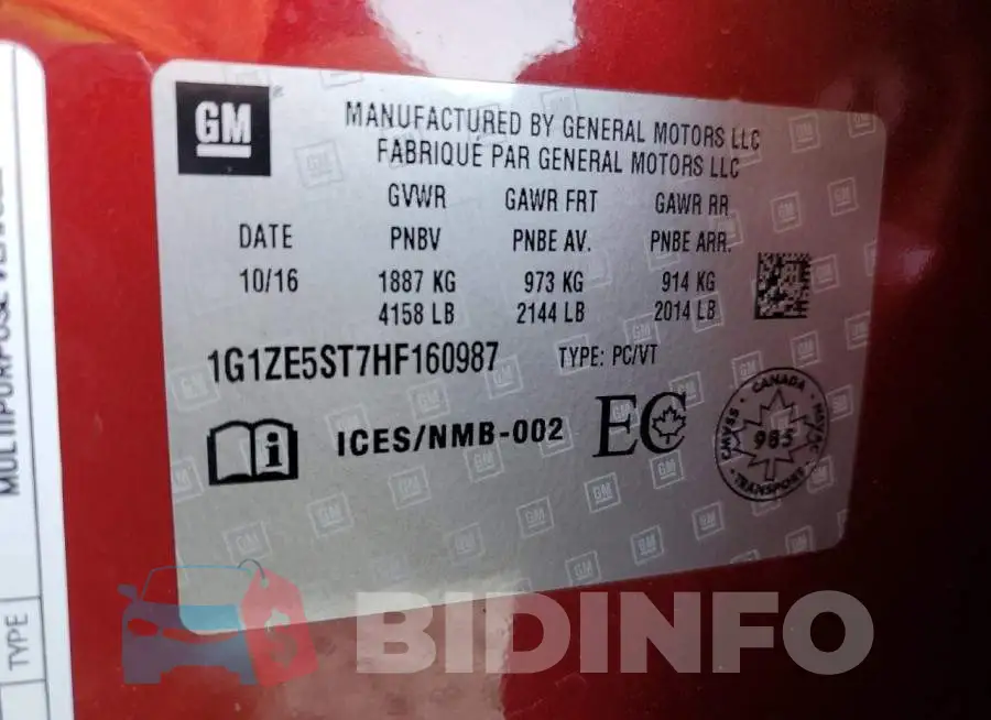 1G1ZE5ST7HF160987 Photo# 12