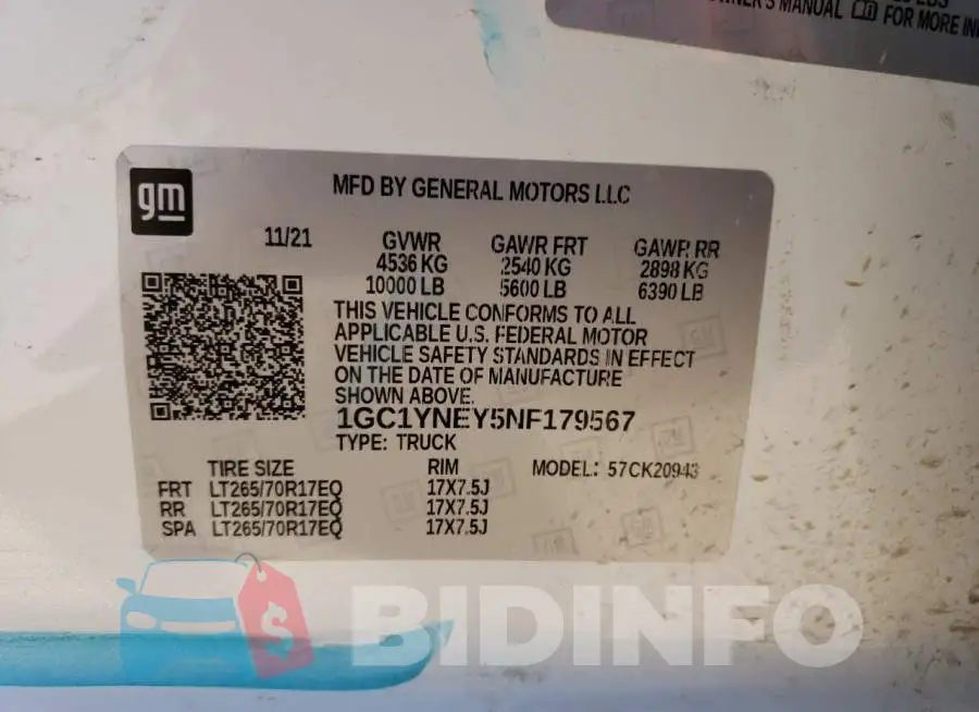 1GC1YNEY5NF179567 Photo# 13