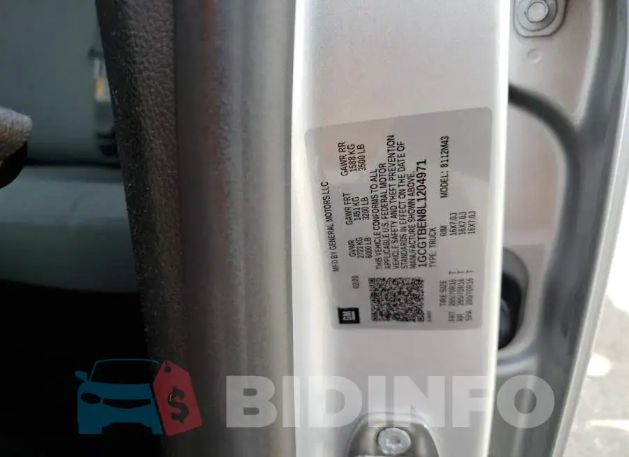 1GCGTBEN8L1204971 Photo# 12