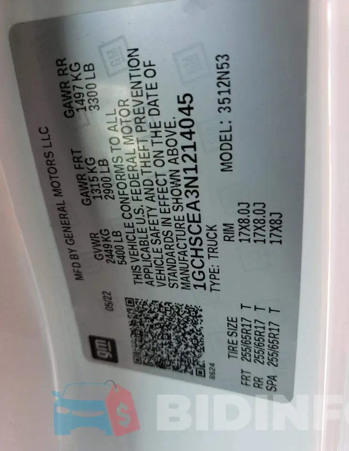 1GCHSCEA3N1214045 Photo# 12