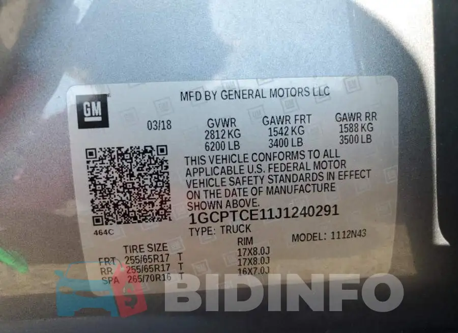 1GCPTCE11J1240291 Photo# 12