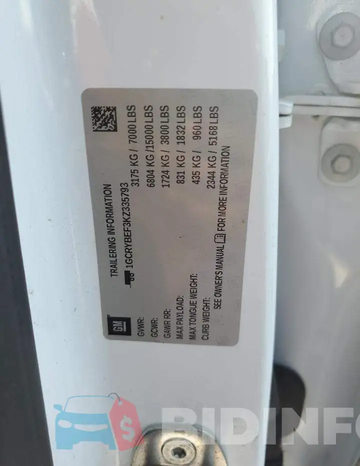 1GCRYBEF3KZ335793 Photo# 12