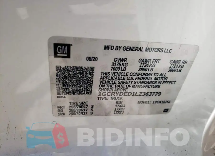 1GCRYDED1LZ363779 Photo# 12