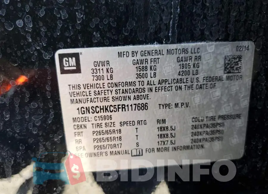 1GNSCHKC5FR117686 Photo# 12