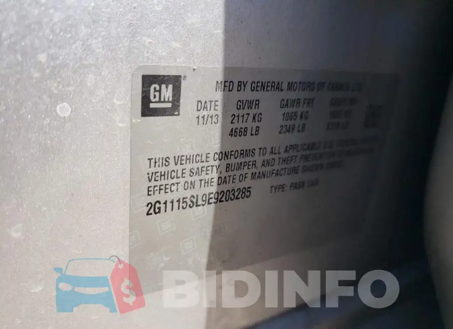 2G1115SL9E9203285 Photo# 12