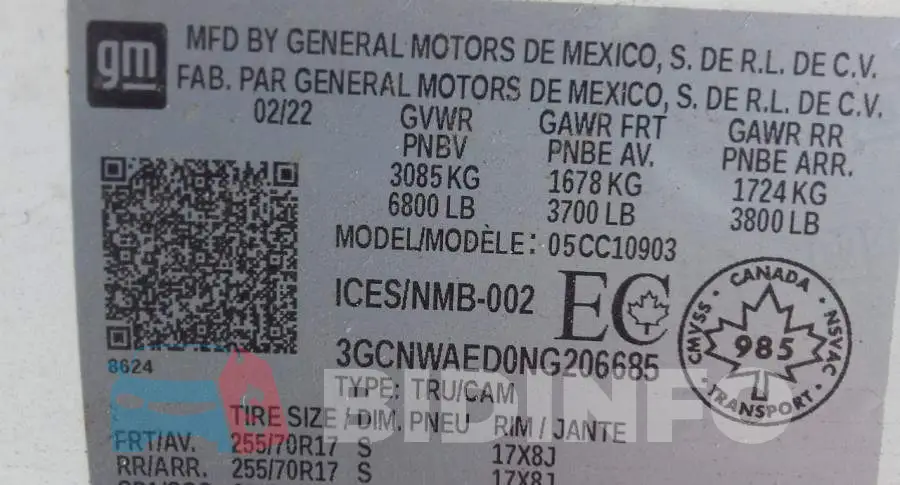 3GCNWAED5NG206682 Photo# 8