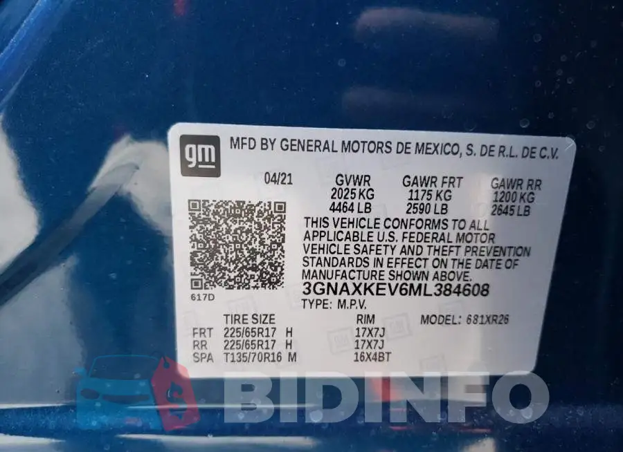3GNAXKEV6ML384608 Photo# 13