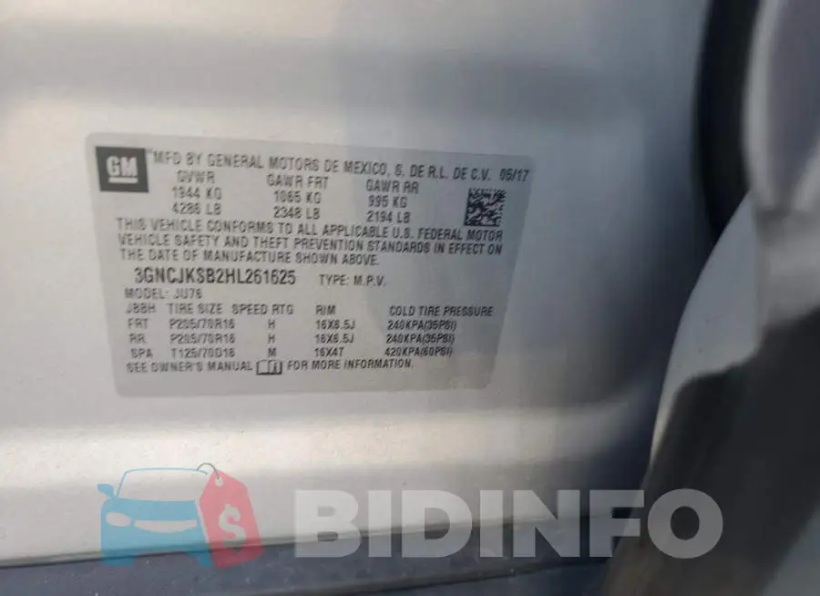 3GNCJKSB2HL261625 Photo# 13