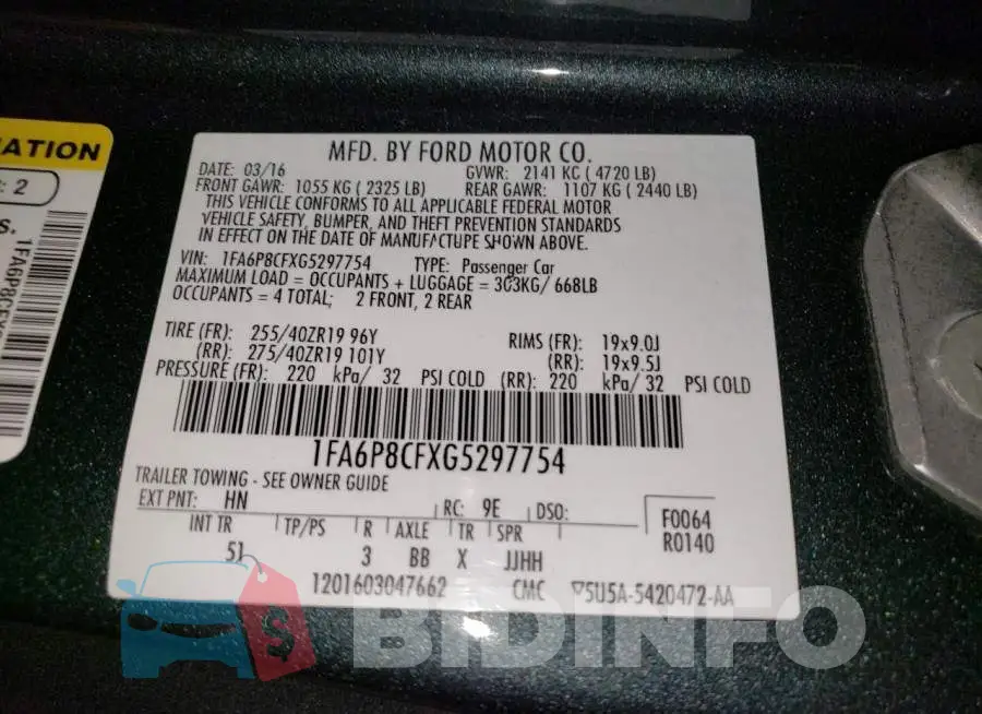 1FA6P8CFXG5297754 Photo# 12
