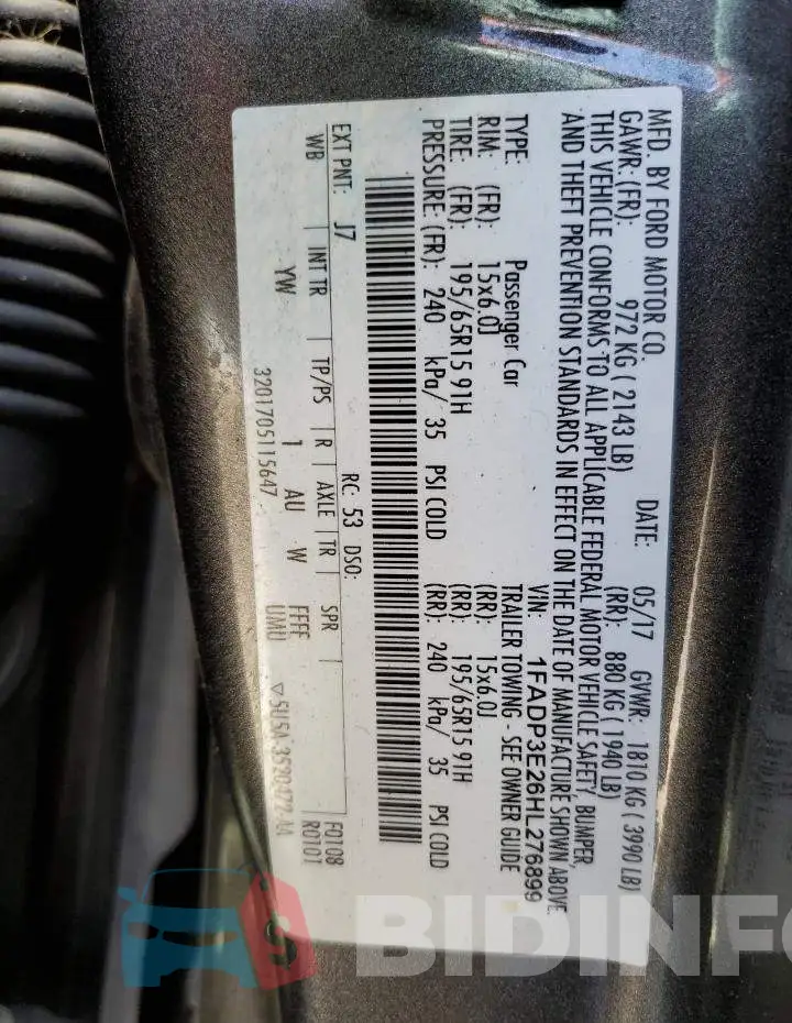 1FADP3E26HL276899 Photo# 12
