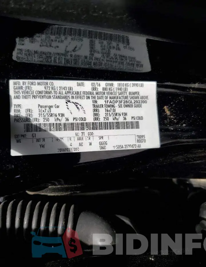 1FADP3F28GL292390 Photo# 12
