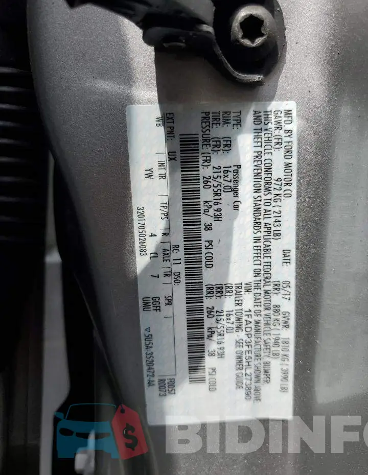1FADP3FE5HL273890 Photo# 13
