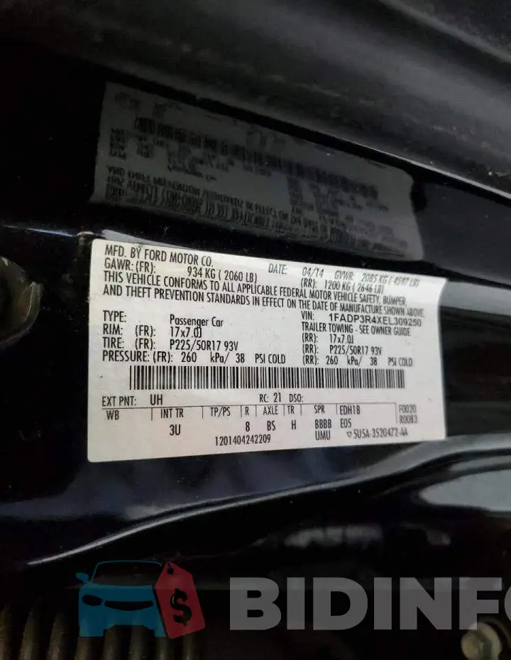 1FADP3R4XEL309250 Photo# 12