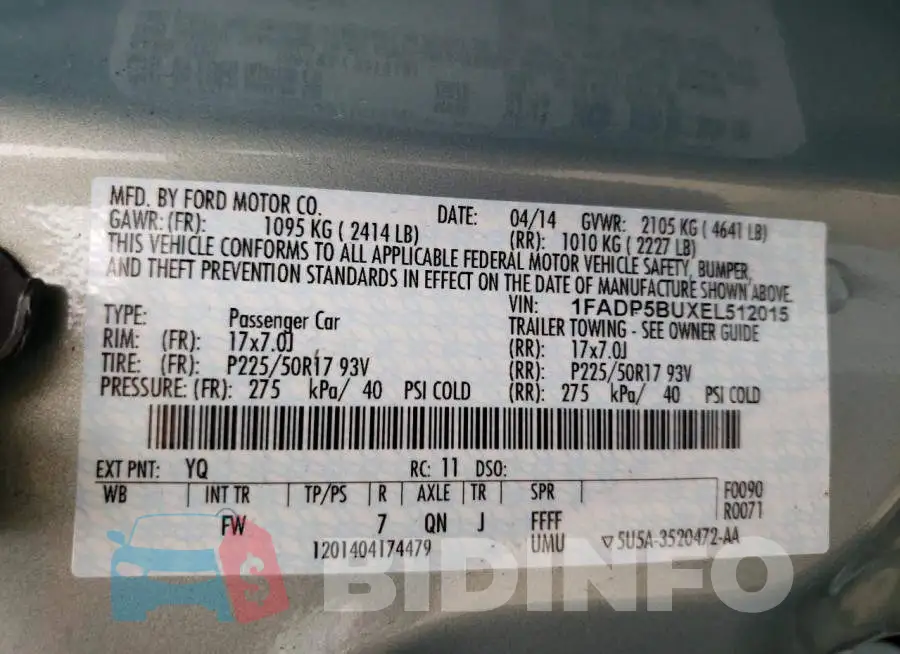 1FADP5BUXEL512015 Photo# 12