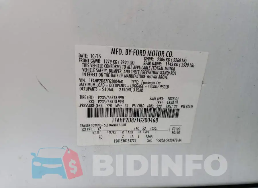 1FAHP2D87FG200468 Photo# 12
