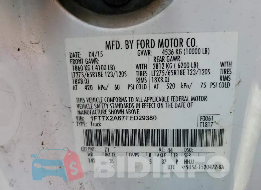 1FT7X2A67FED29380 Photo# 12
