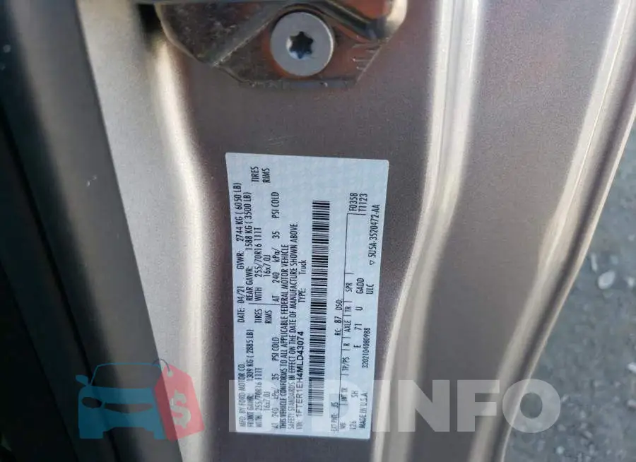 1FTER1EH4MLD43074 Photo# 13