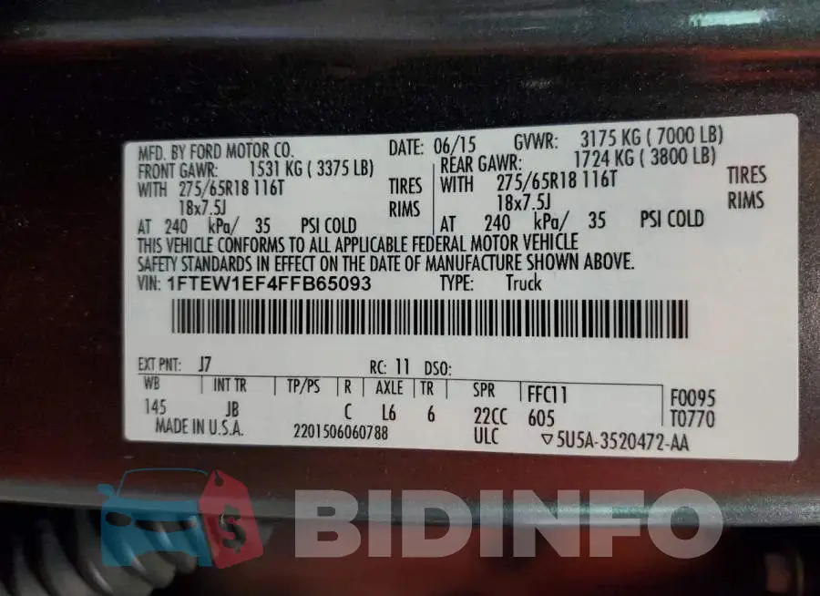1FTEW1EF4FFB65093 Photo# 13