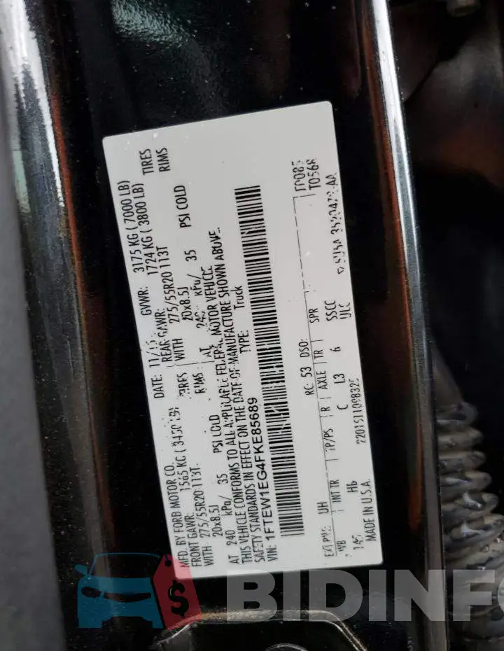 1FTEW1EG4FKE85689 Photo# 12