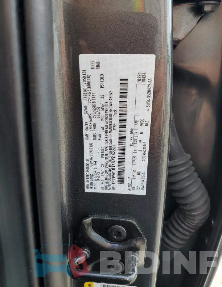 1FTFW1E13KFC82201 Photo# 12