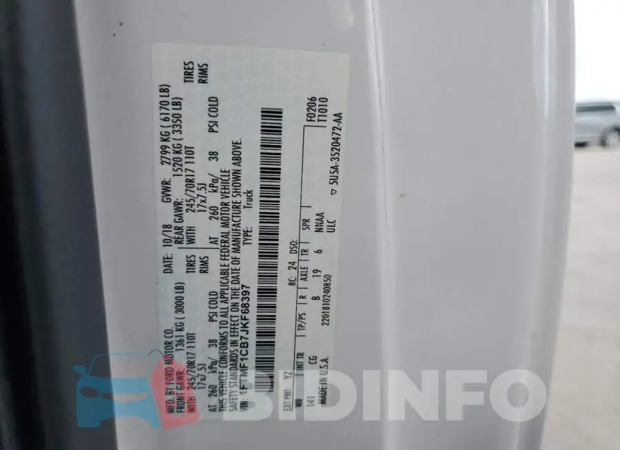 1FTMF1CB7JKF68397 Photo# 12