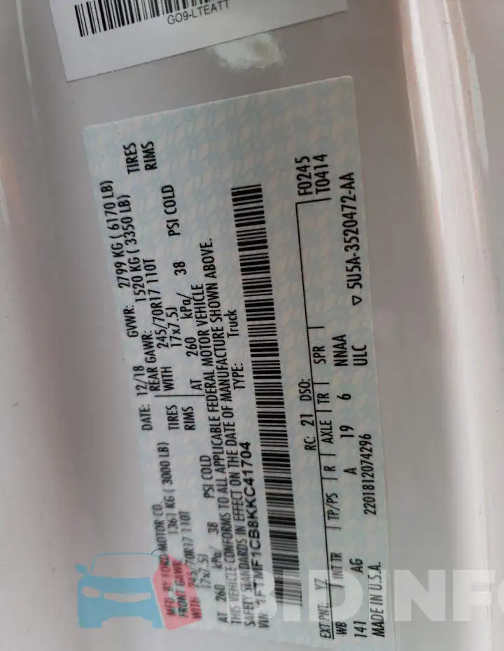 1FTMF1CB8KKC41704 Photo# 12