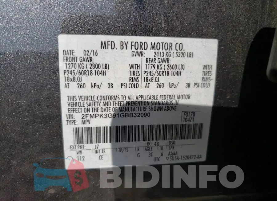 2FMPK3G91GBB32090 Photo# 12