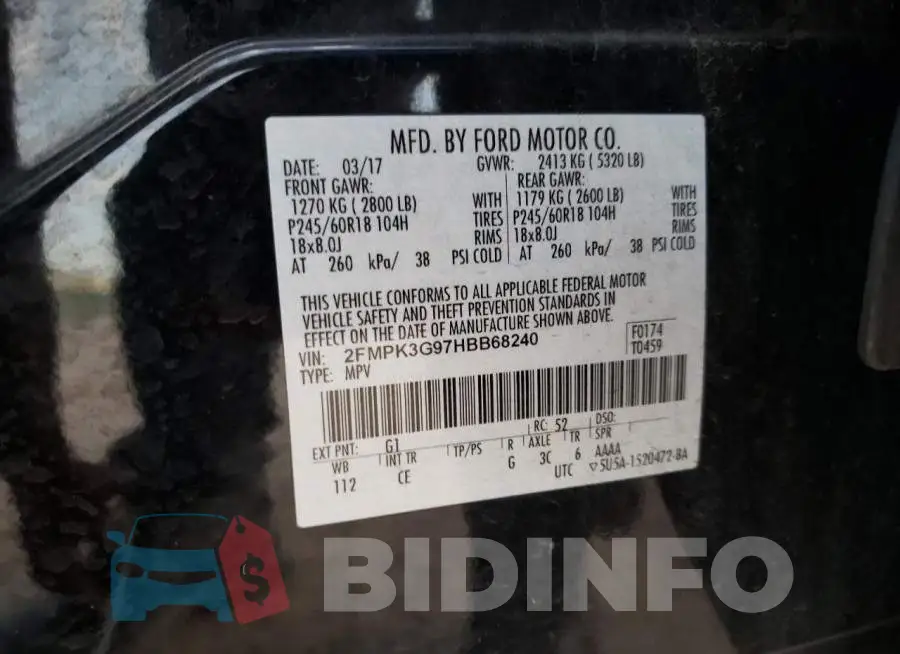 2FMPK3G97HBB68240 Photo# 12