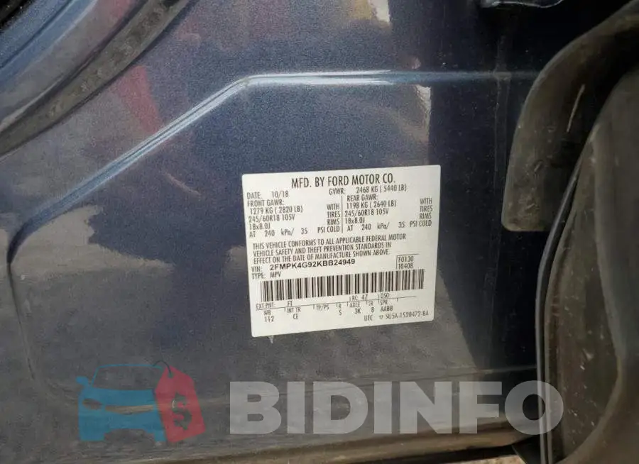 2FMPK4G92KBB24949 Photo# 12