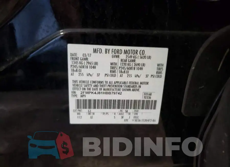 2FMPK4J81HBB79742 Photo# 12